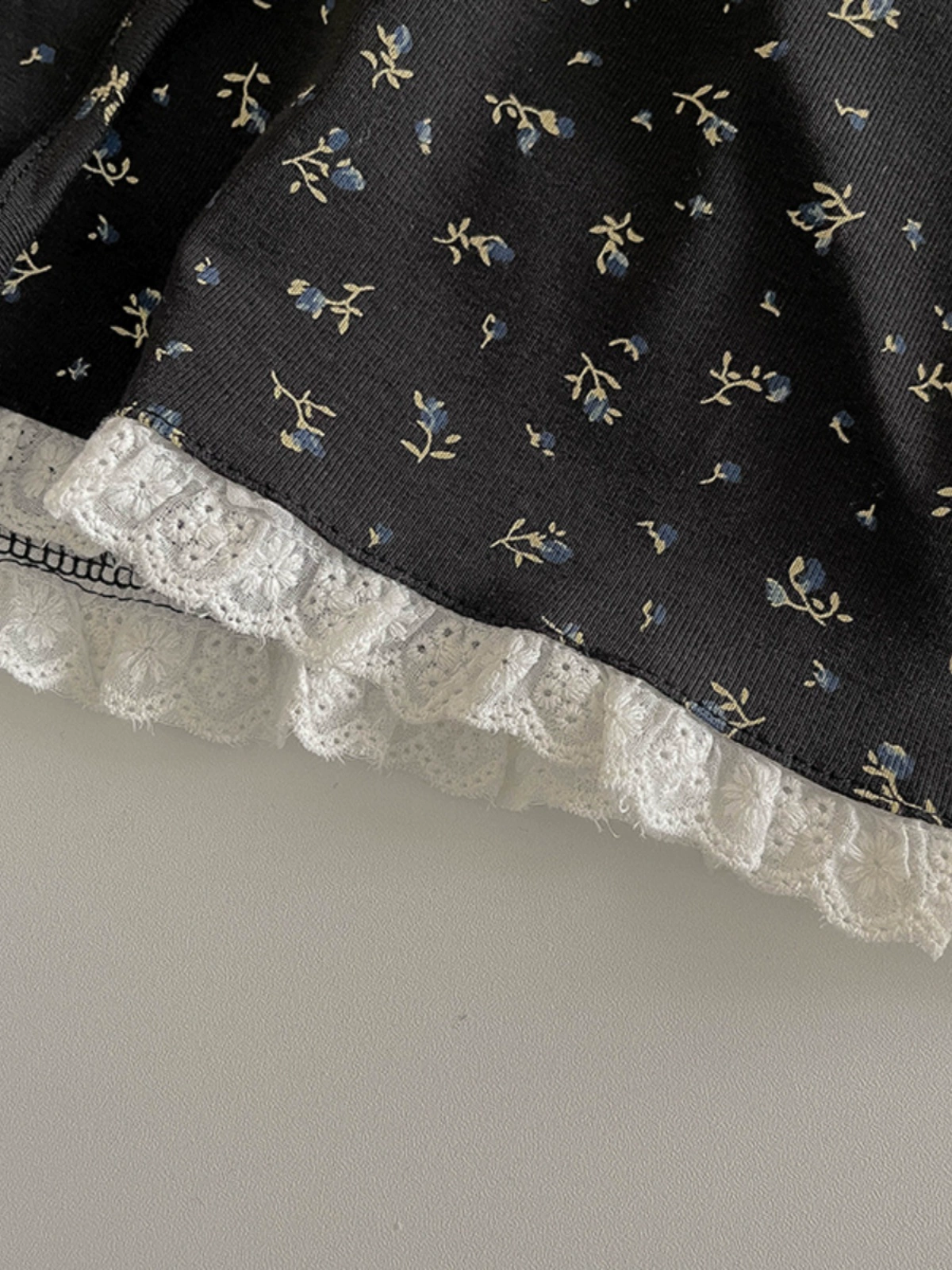 蕾丝边抽绳松紧腰印花打底裤短裤2024夏季新款韩版女装阔腿休闲裤 - Image 4