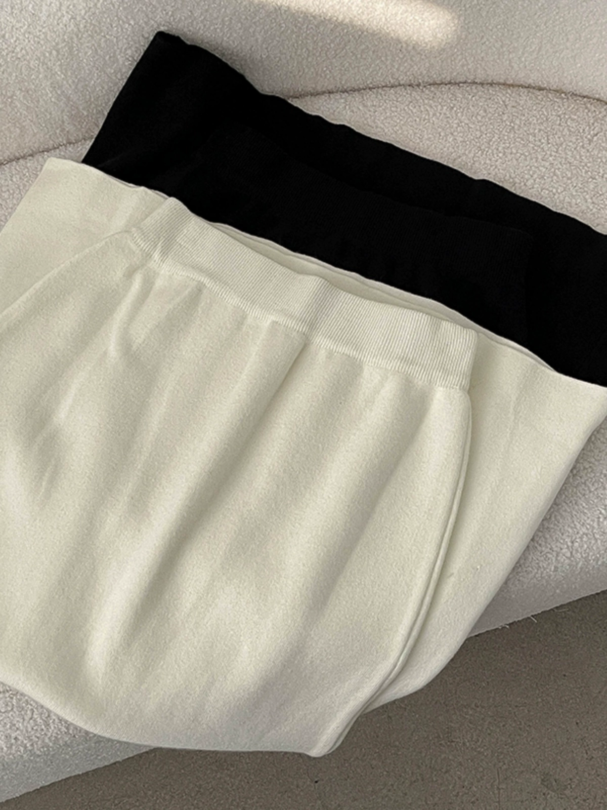 纯色针织甜美半身裙女装2024秋季新款韩版百搭宽松中长款A字裙潮