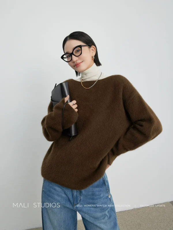 MALI｜高克重双面浣熊绒羊毛羊绒_前后两OVERSIZE廓形毛衣