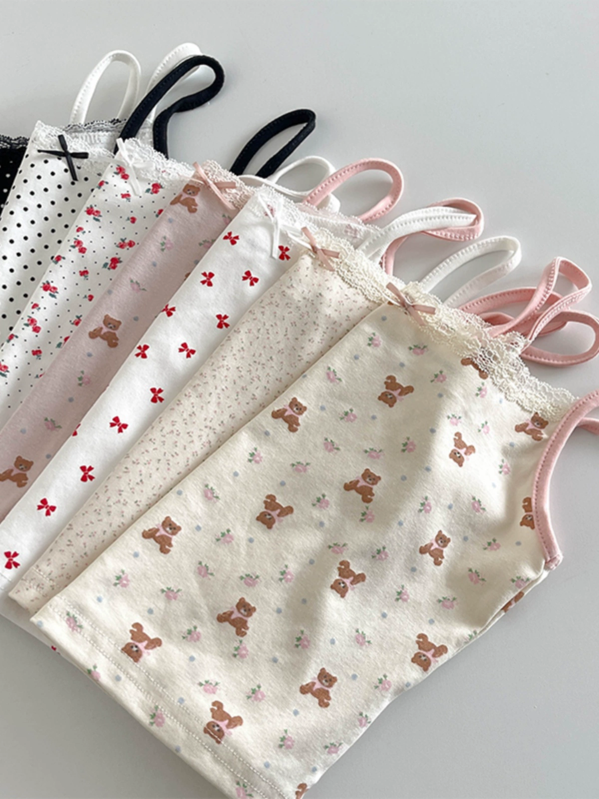 甜美蕾丝花边碎花吊带背心2024夏季新款韩版女装短款多色美背上衣