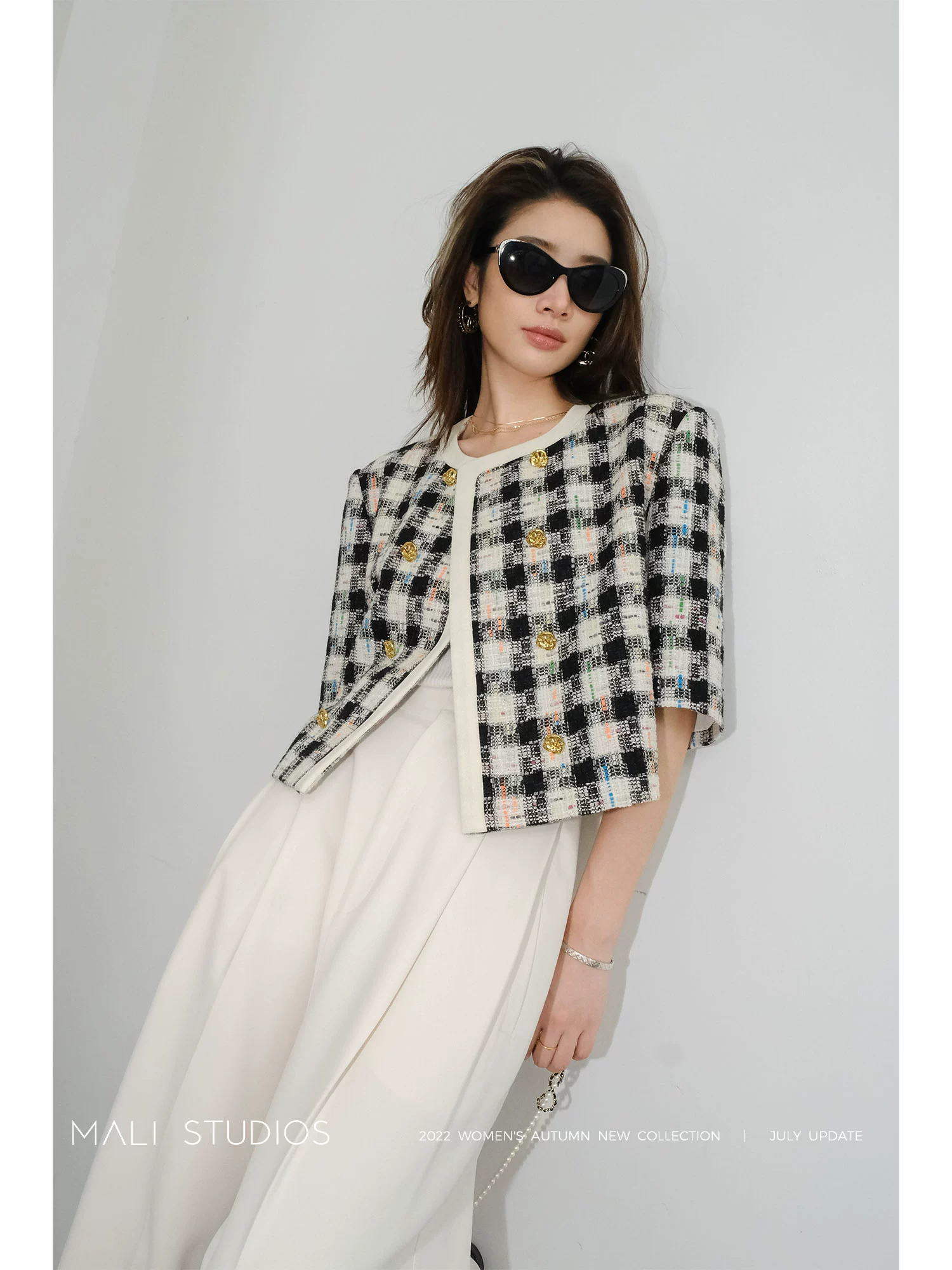 MALI 高及混色粗花呢|精致撞色短箱式小香外套 - Image 5