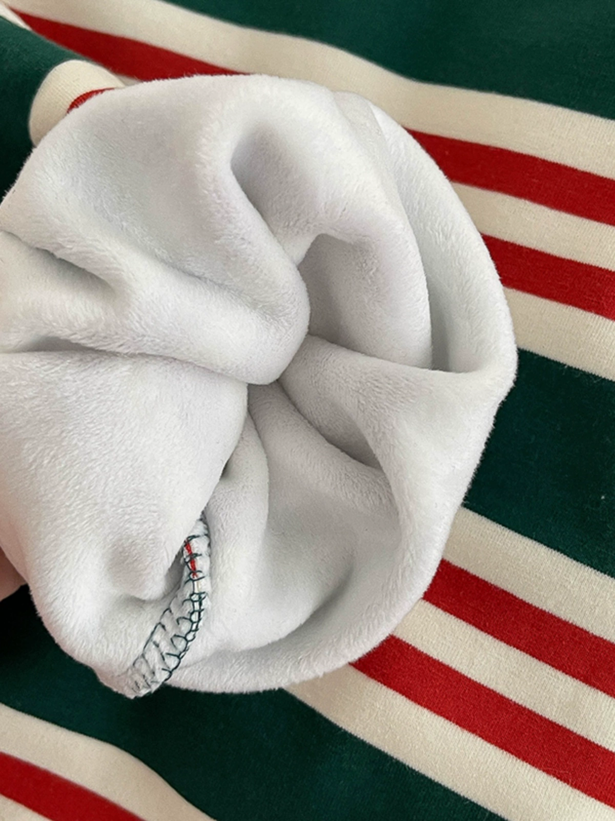 条纹撞色包边baby绒卫衣女2024秋冬慵懒风宽松显瘦套头洋气上衣潮 - Image 4