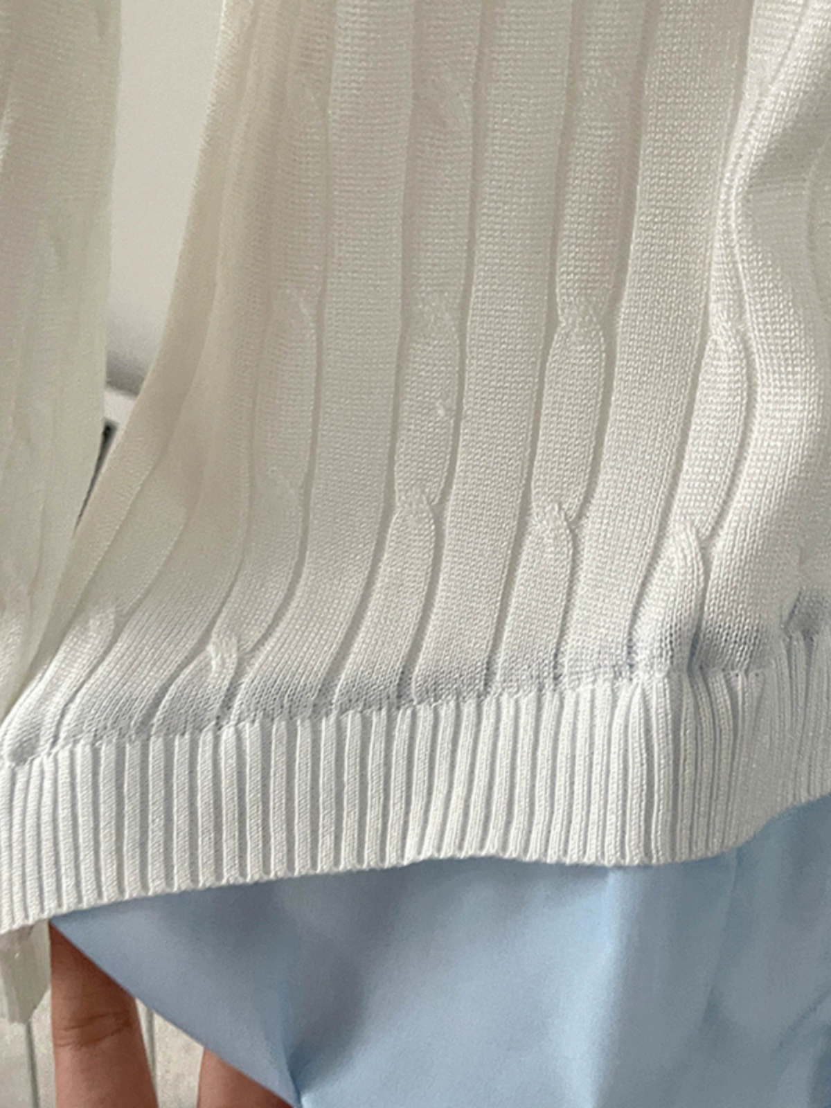 休闲个性撞色假两件长袖针织衫2024秋季新款韩版女装翻领宽松上衣 - Image 4