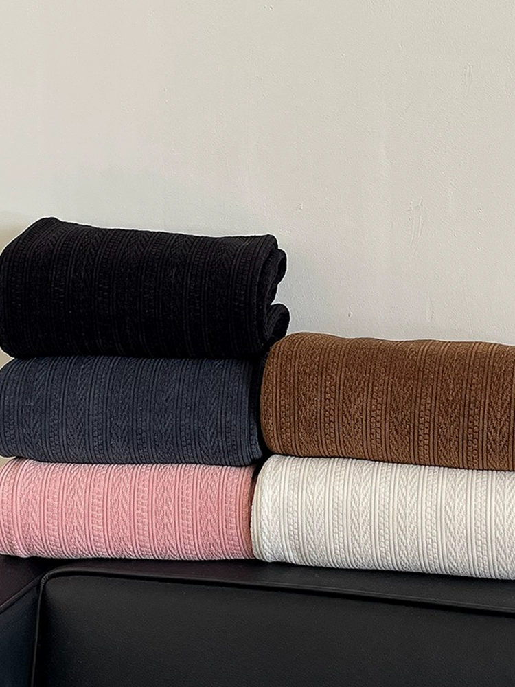 【现货】麦穗纹加绒加厚雪尼尔阔腿裤新款女直筒遛弯裤休闲长裤 - Image 2