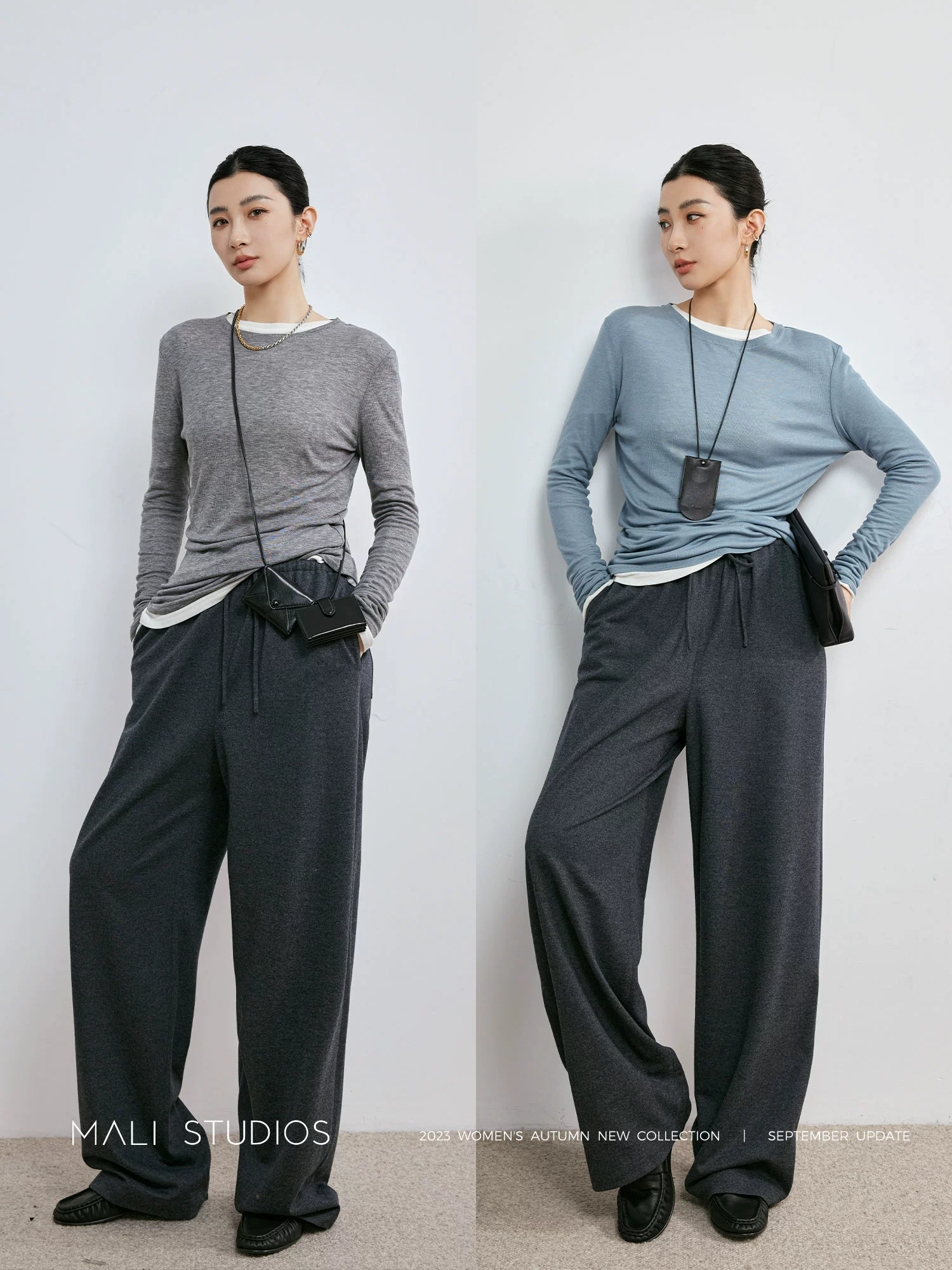 MALI|Cozyfit高级感叠穿_轻薄微透堆袖时髦多色叠穿长袖T恤 - Image 5