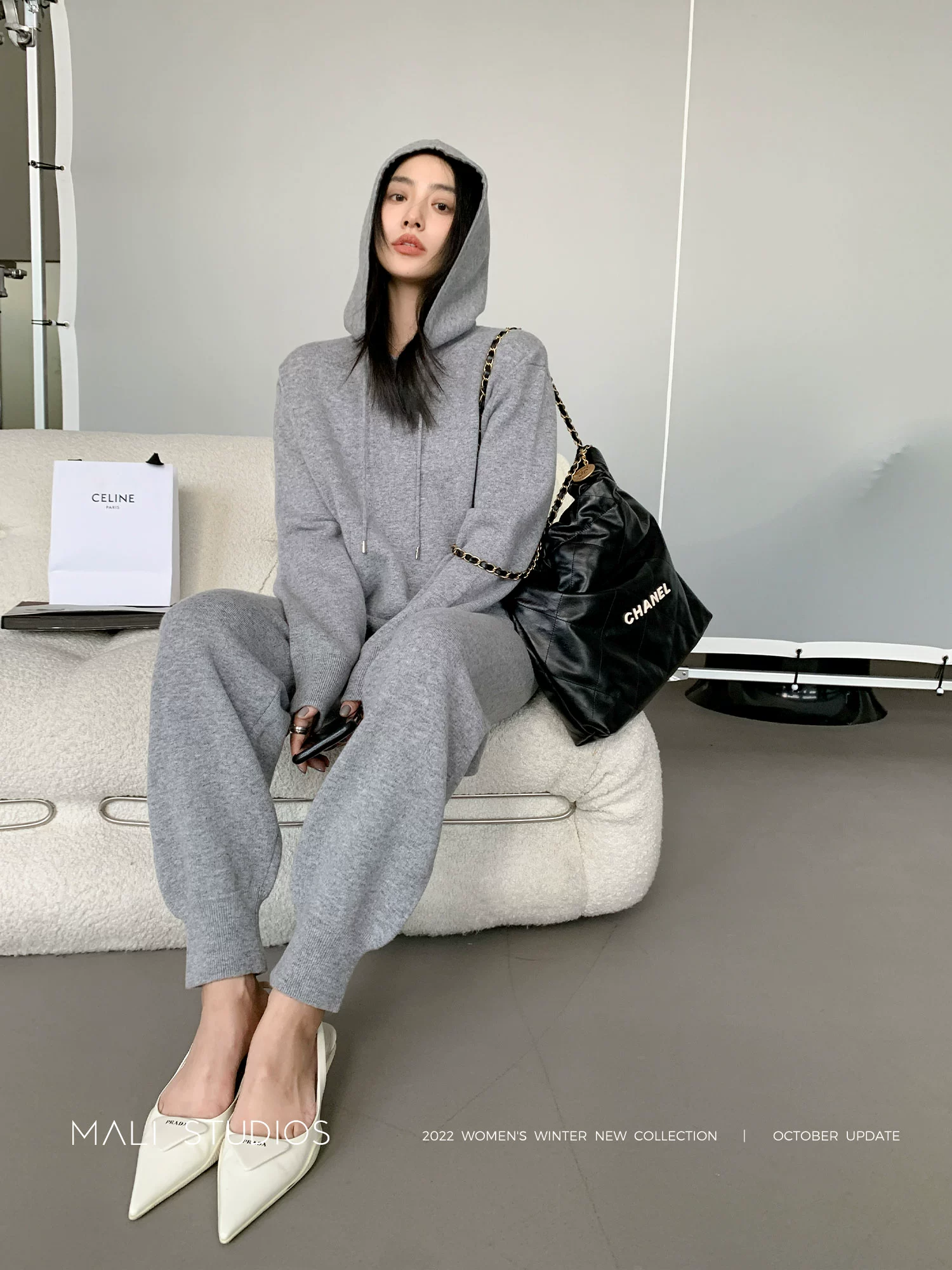 MALI|獨家御寒定制可机洗羊毛 圆领连帽束脚裤三件套 - Image 4