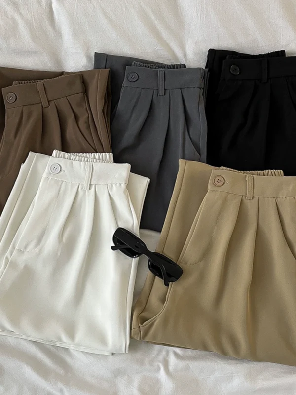 时尚气质高腰西裤休闲裤2024夏季新款女装多色百搭垂感长款阔腿裤