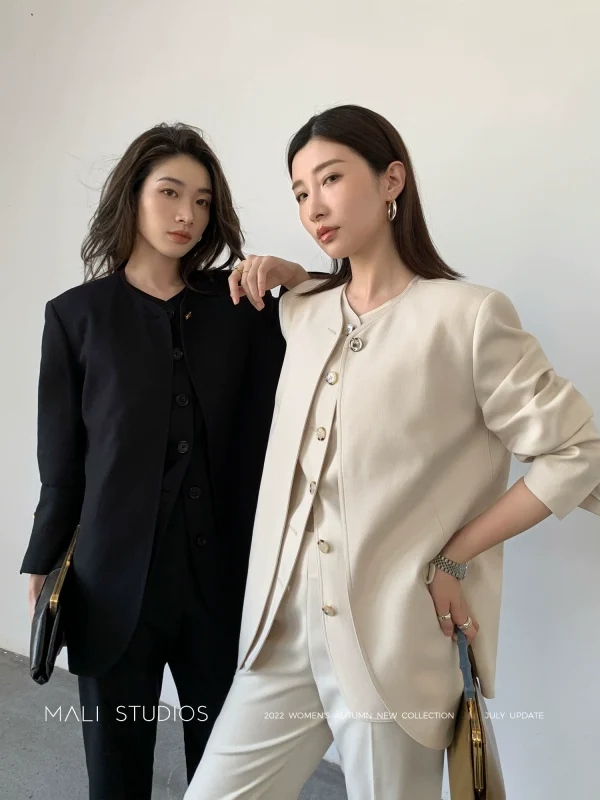 MALI 时髦新中式｜品质精纺羊毛假两件西装马甲&西裤