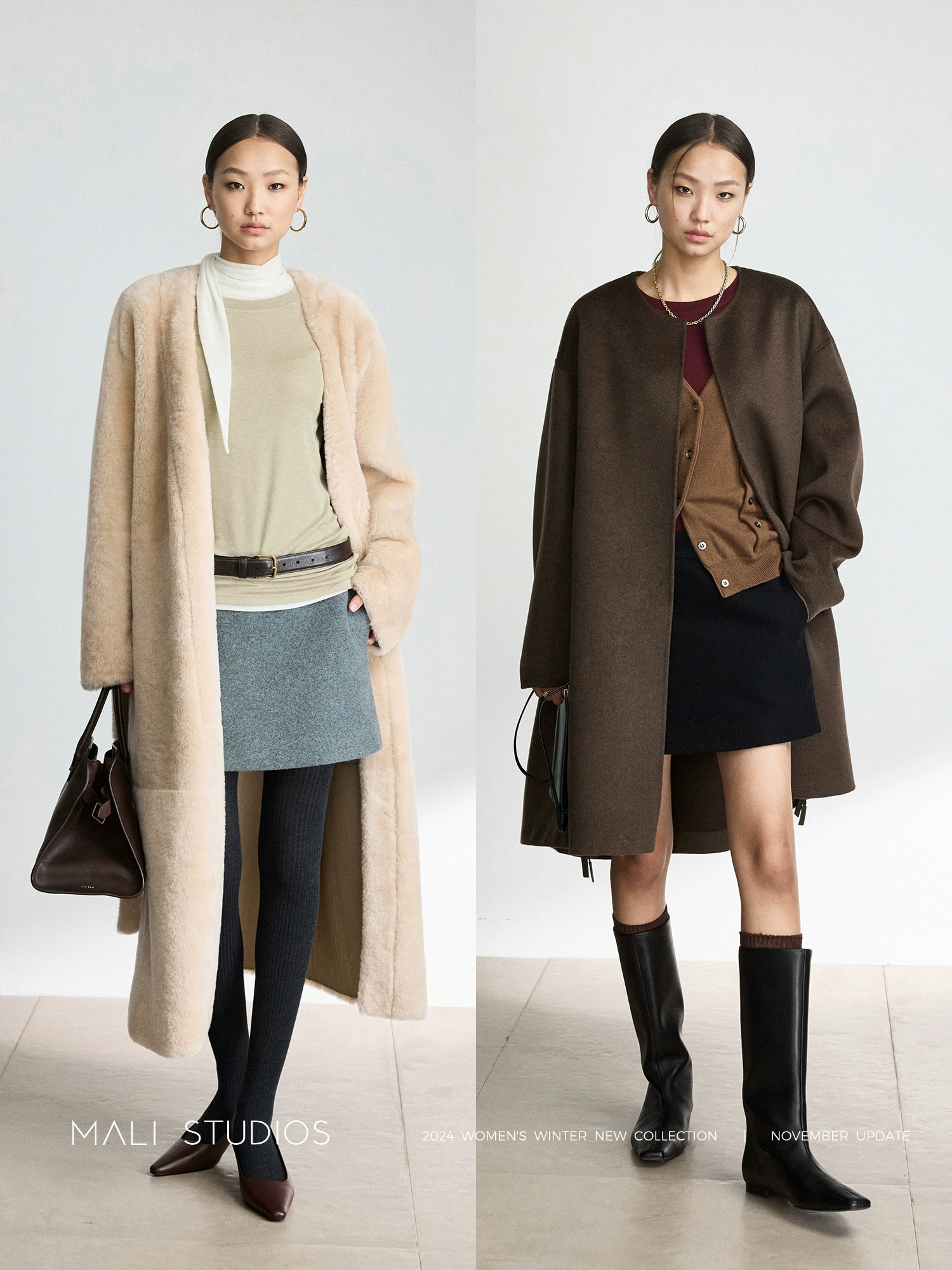 MALI | 重磅厚挺高支羊毛呢Clean Fit风时髦侧拉链裙裤 - Image 5