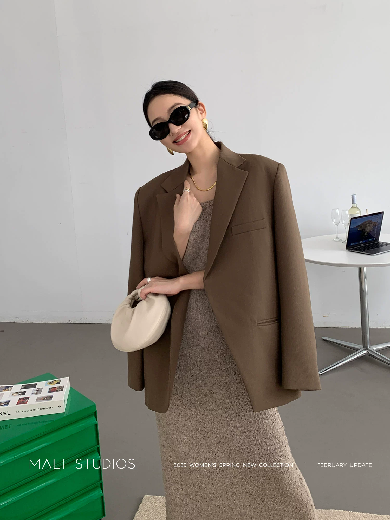 A*ne风格澳毛/TR羊毛_ 两穿造型感时髦宽肩西装&橡筋西裤 - Image 5