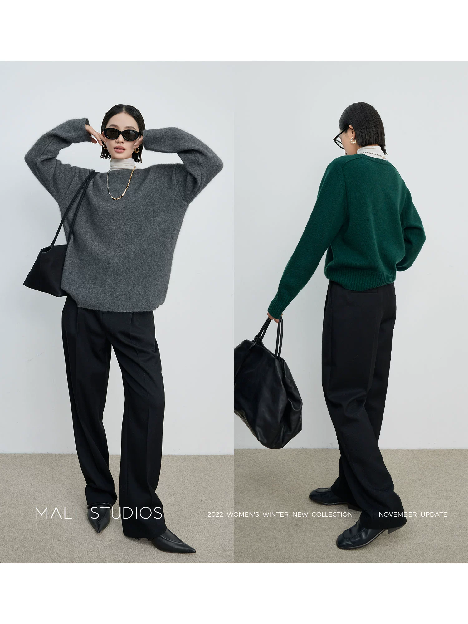 MALI|一条过冬经典裤型_加厚斜纹羊毛立体褶修身显瘦西装裤 - Image 4