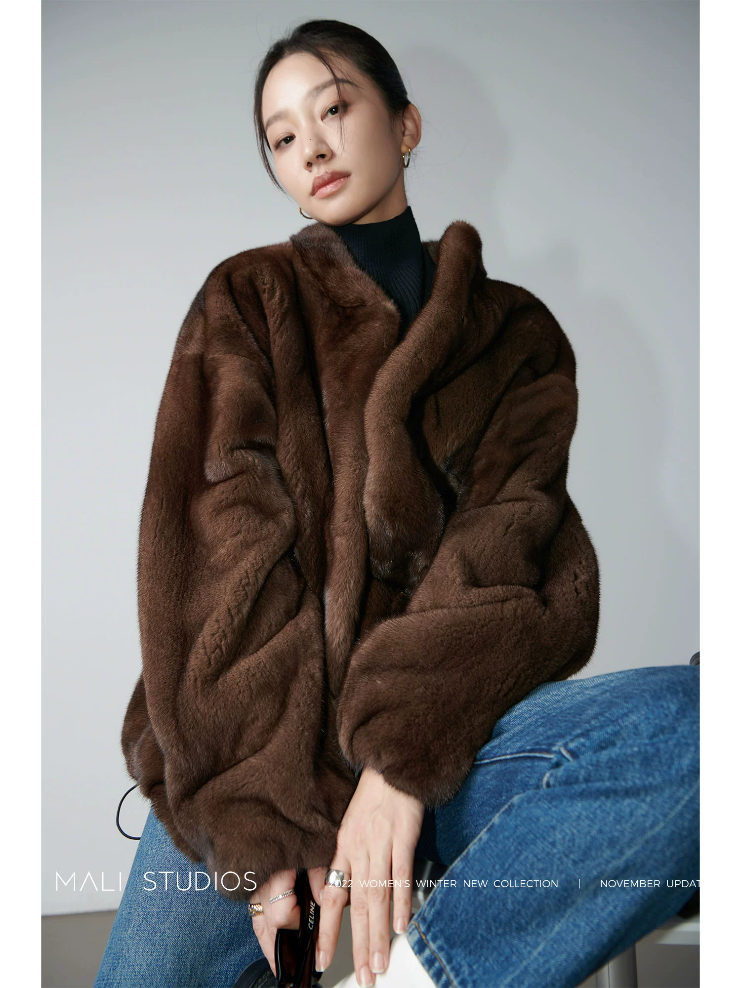 MALI|丹麦进口皇冠天鹅绒_时髦年轻休闲夹克水貂外套 - Image 2