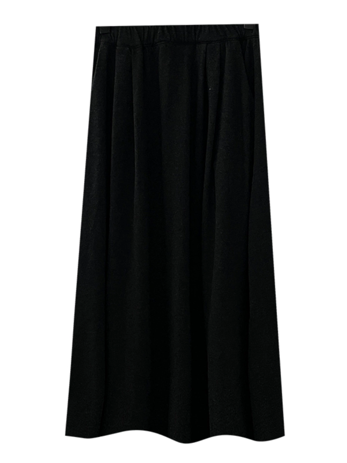 休闲百搭纯色松紧腰半身裙2024秋季新款韩版女装宽松百搭A字长裙 - Image 5