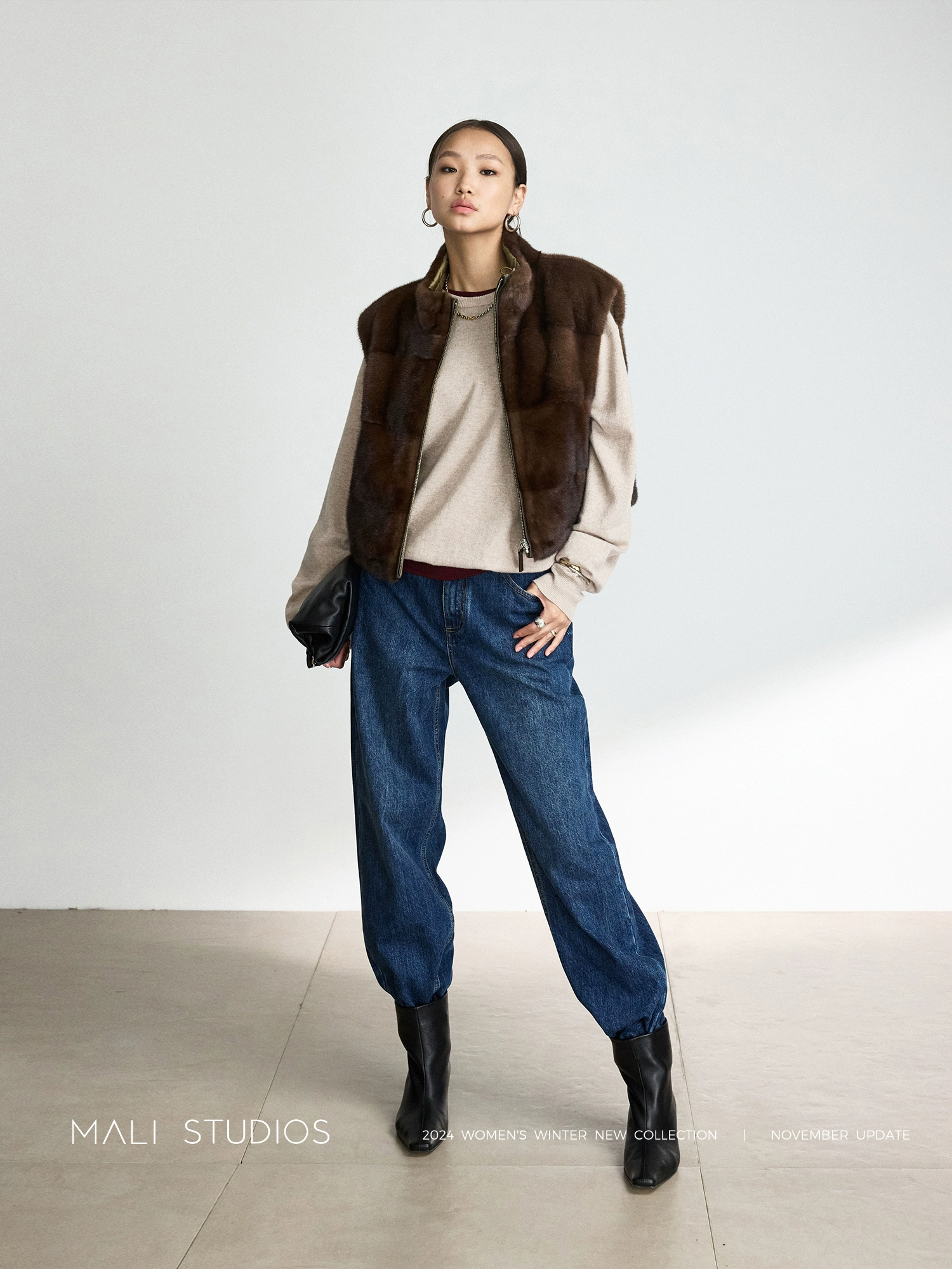 MALI | 经典休闲风复古水洗直筒收脚牛仔神裤 - Image 3