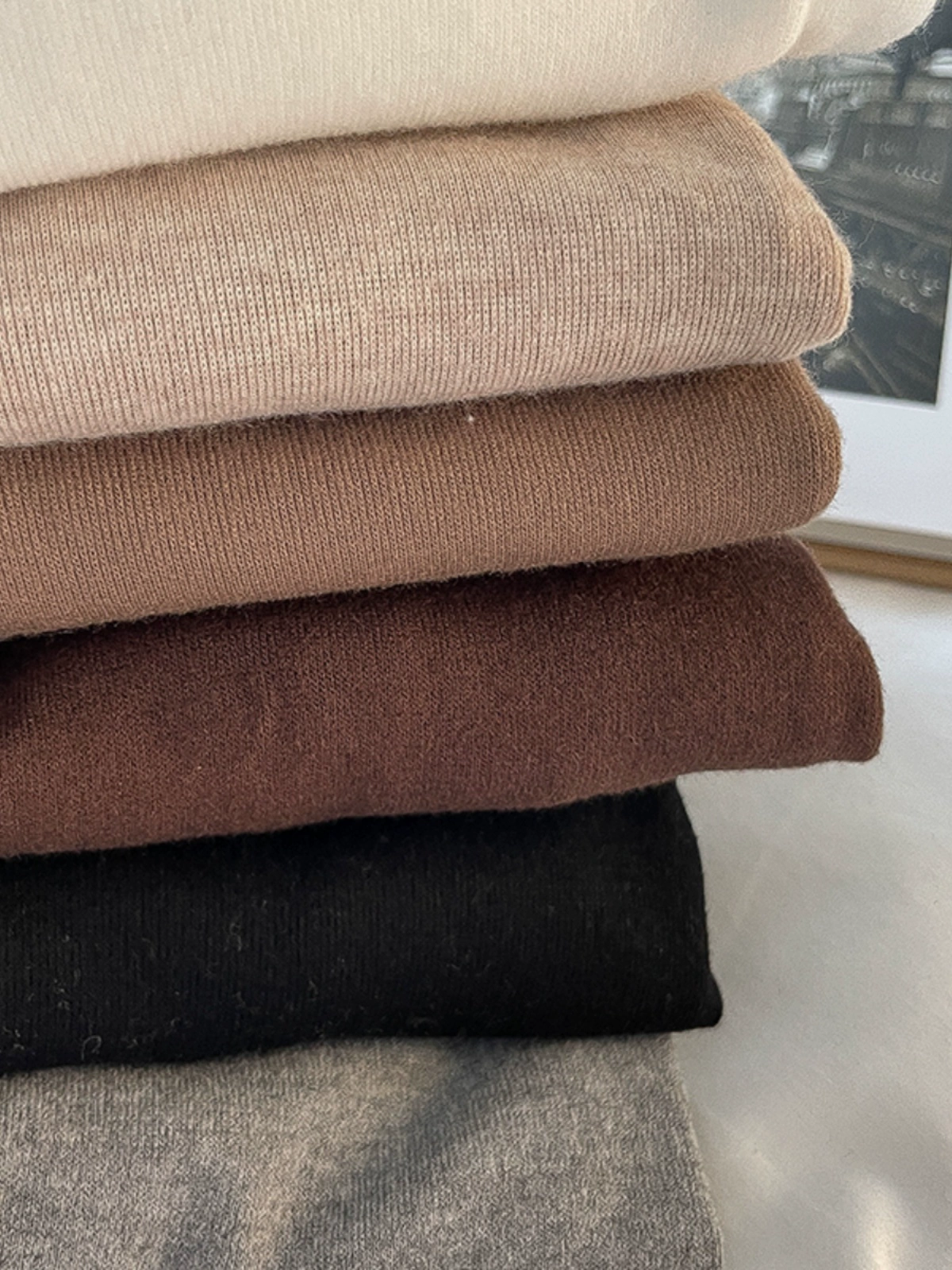 百搭多色磨毛内搭圆领长袖T恤2024秋季新款女装舒适打底衫上衣潮 - Image 3