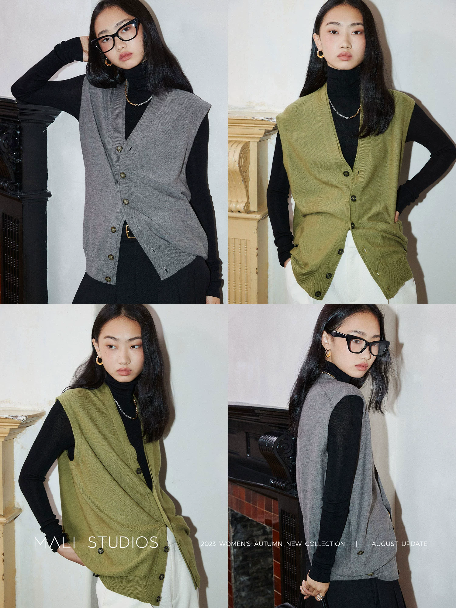 MALI|德国Biella極细羊毛_Nway解构不对称造型感开衫马甲 - Image 2