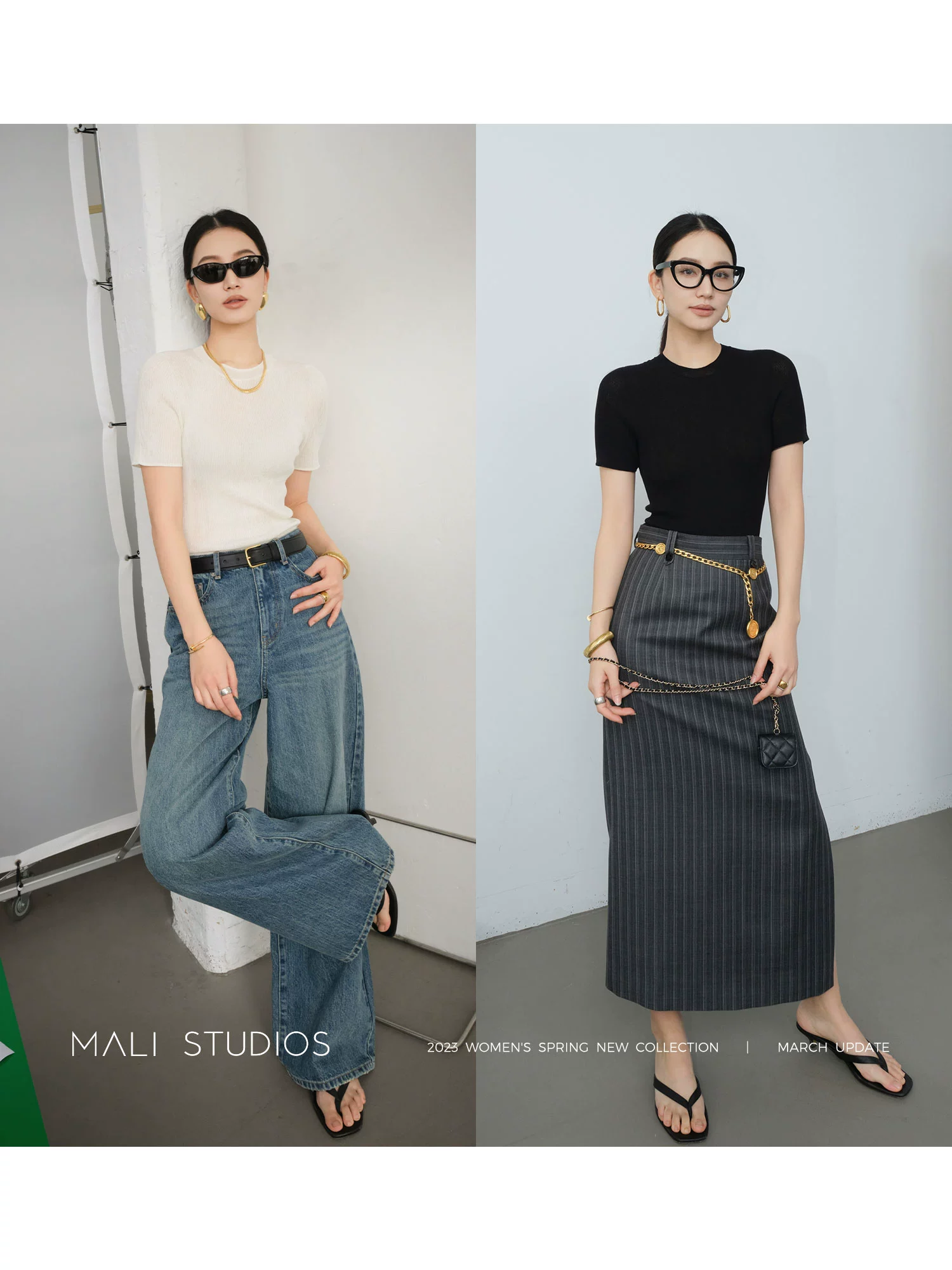 MALI2023春秋新款圆领紧身T恤经典微透打底衫内搭上衣 - Image 5