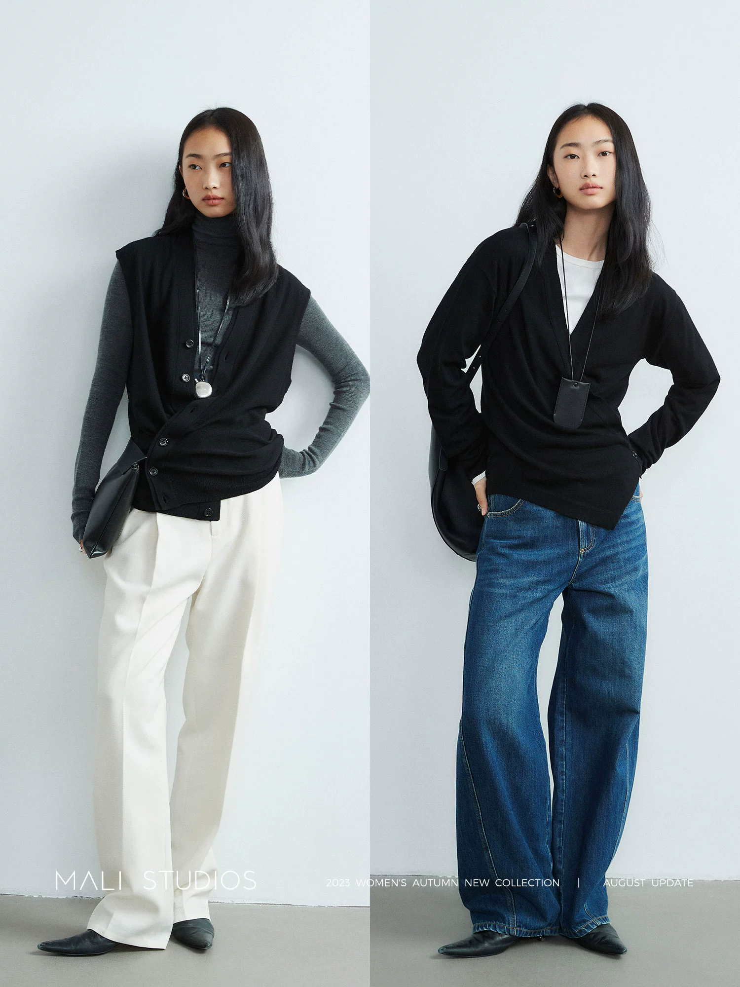 MALI|德国Biella極细羊毛_Nway解构不对称造型感开衫马甲 - Image 4