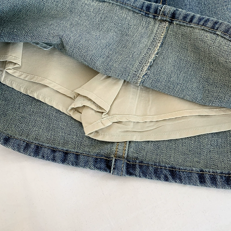 高腰显瘦半身裙2024夏季新款女气质时尚百搭开叉短款a字裙带内衬 - Image 4