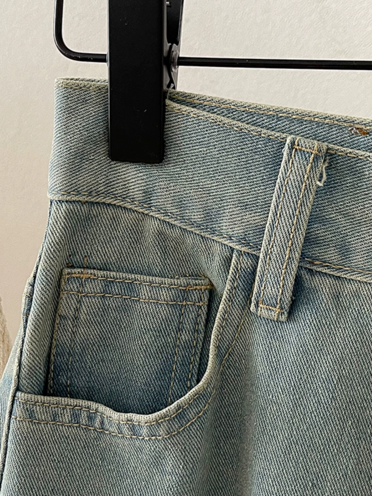 高腰复古毛边牛仔半身裙2024年夏季新款女装气质百搭显瘦a字裙潮 - Image 3