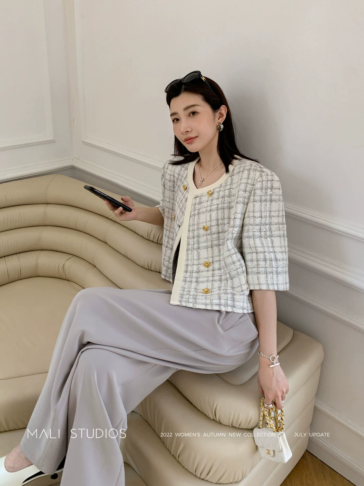 MALI 高及混色粗花呢|精致撞色短箱式小香外套 - Image 4