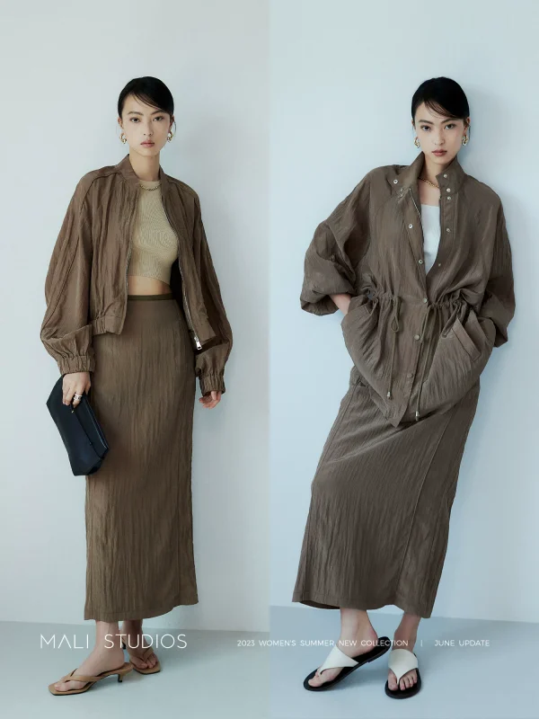 MALI｜高街时髦运动风_多造型空气感廓形外套半裙舒适防晒套装