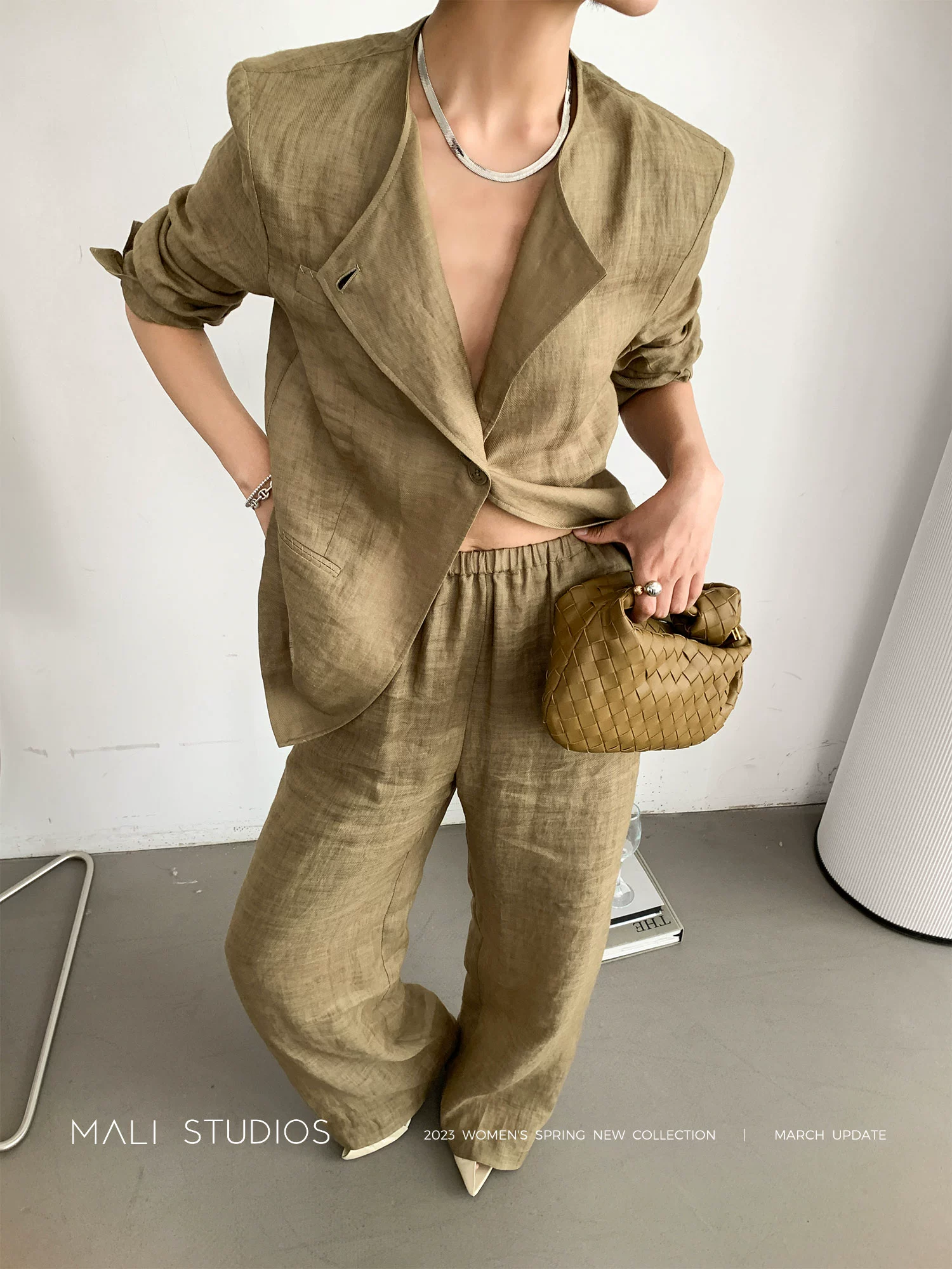 MALI|自然空气感苎麻_超薄透气防晒西装外套/休闲长裤套装 - Image 5