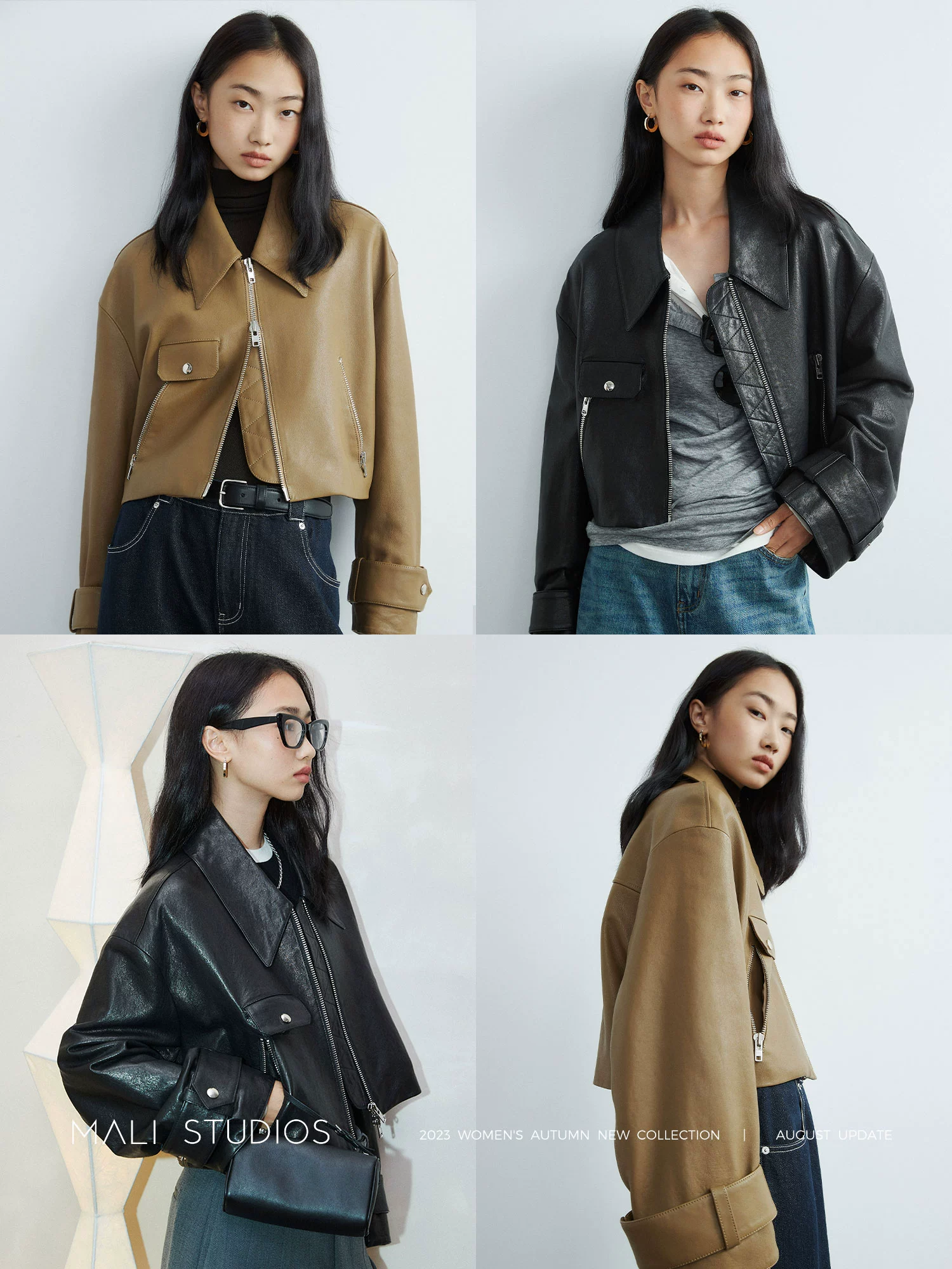 MALI|加厚植鞣绵羊皮_时髦廓形翻领短款中长款皮夹克外套 - Image 2