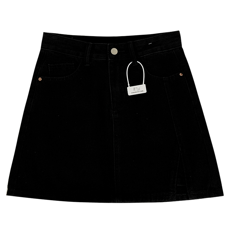 高腰显瘦半身裙2024夏季新款女气质时尚百搭开叉短款a字裙带内衬 - Image 5