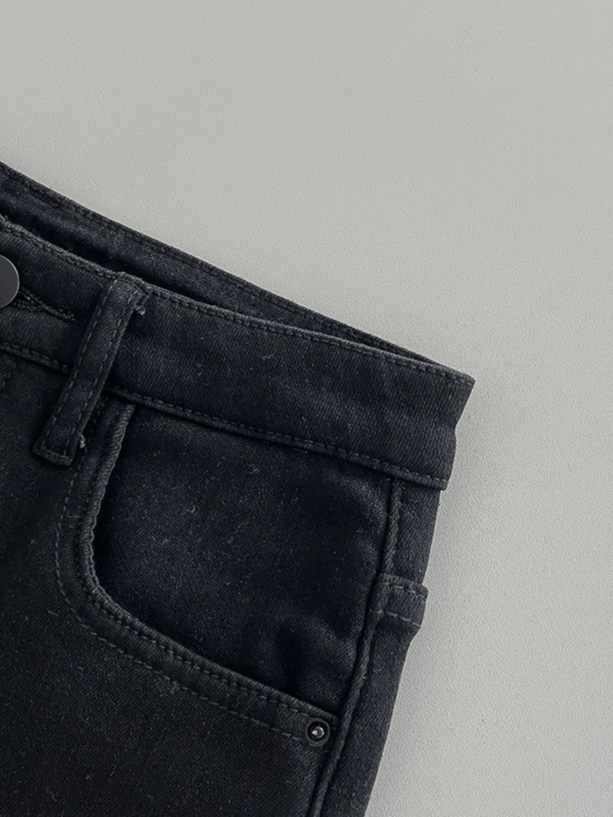 加绒加厚黑色牛仔裤女装2024冬季新款韩版高腰宽松宽松阔腿长裤子 - Image 4