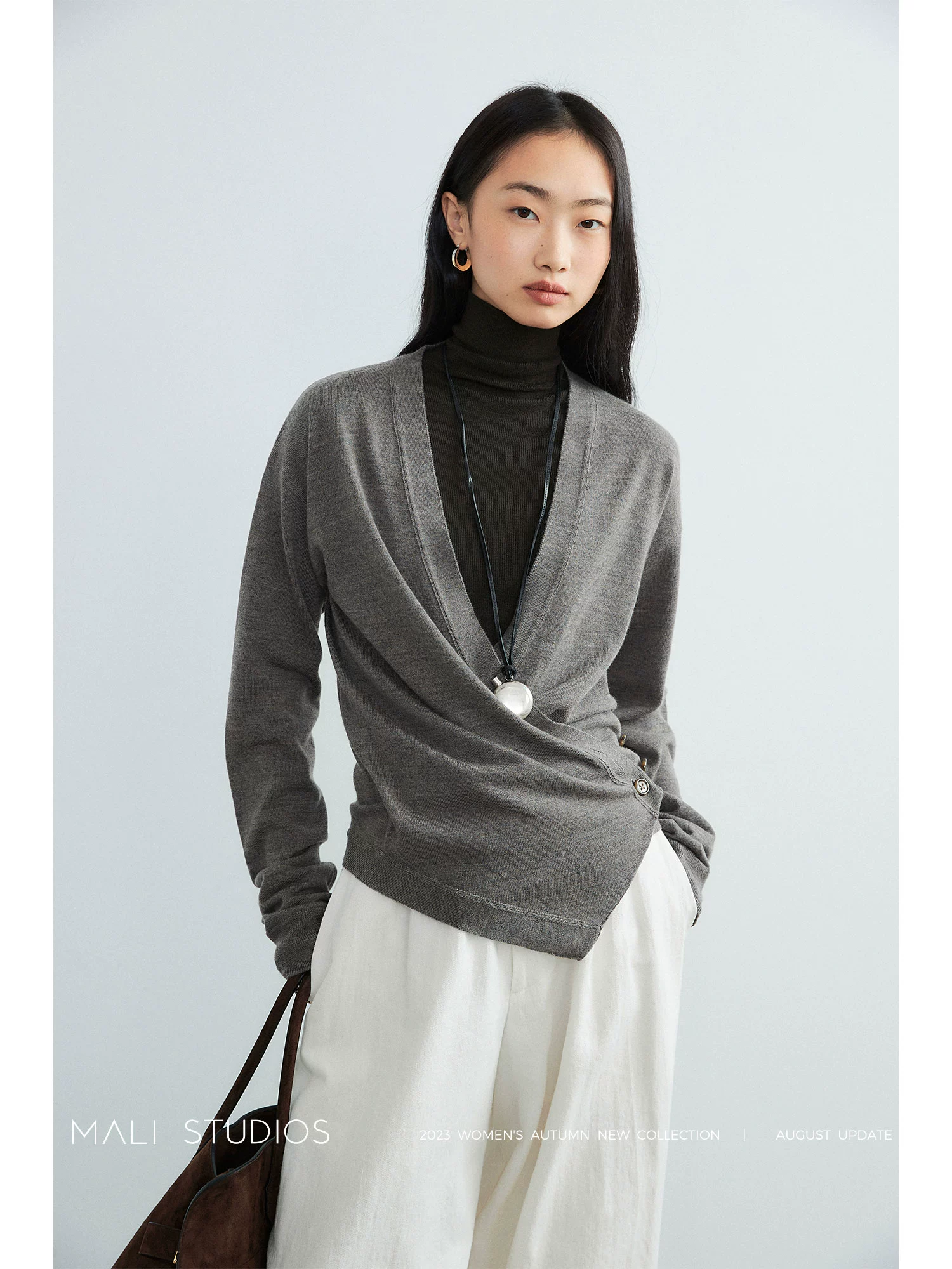 MALI|德国Biella極细羊毛_Nway解构不对称造型感开衫马甲 - Image 3