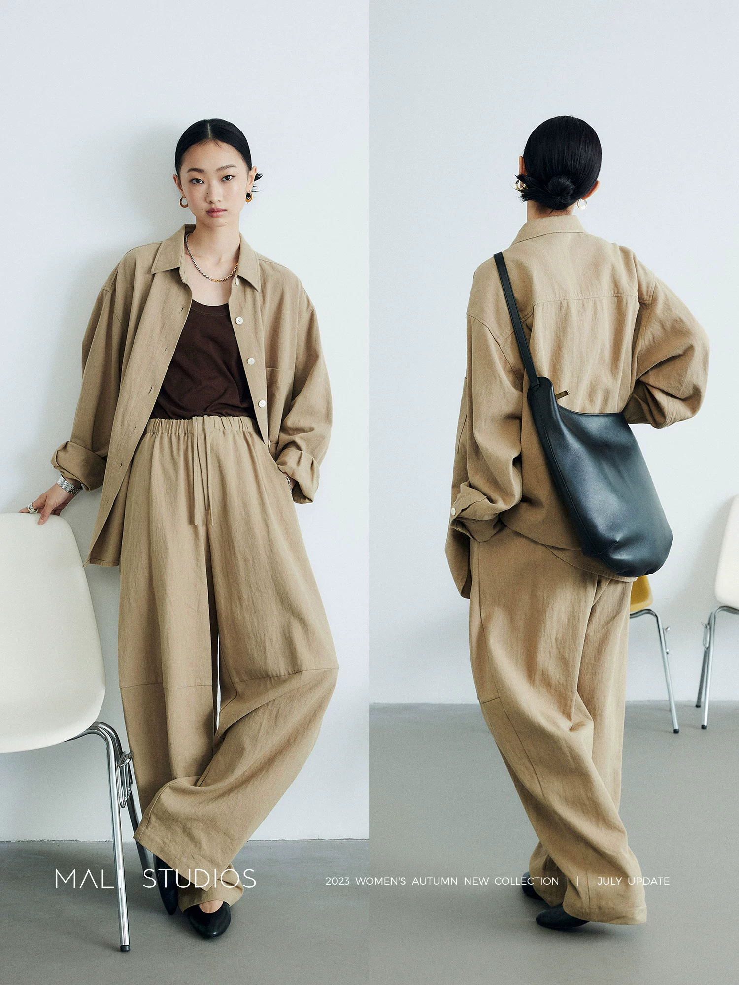 MALI|随性LM风_高密斜纹棉麻宽松廓形衬衫外套/半身裙/圆弧裤 - Image 3