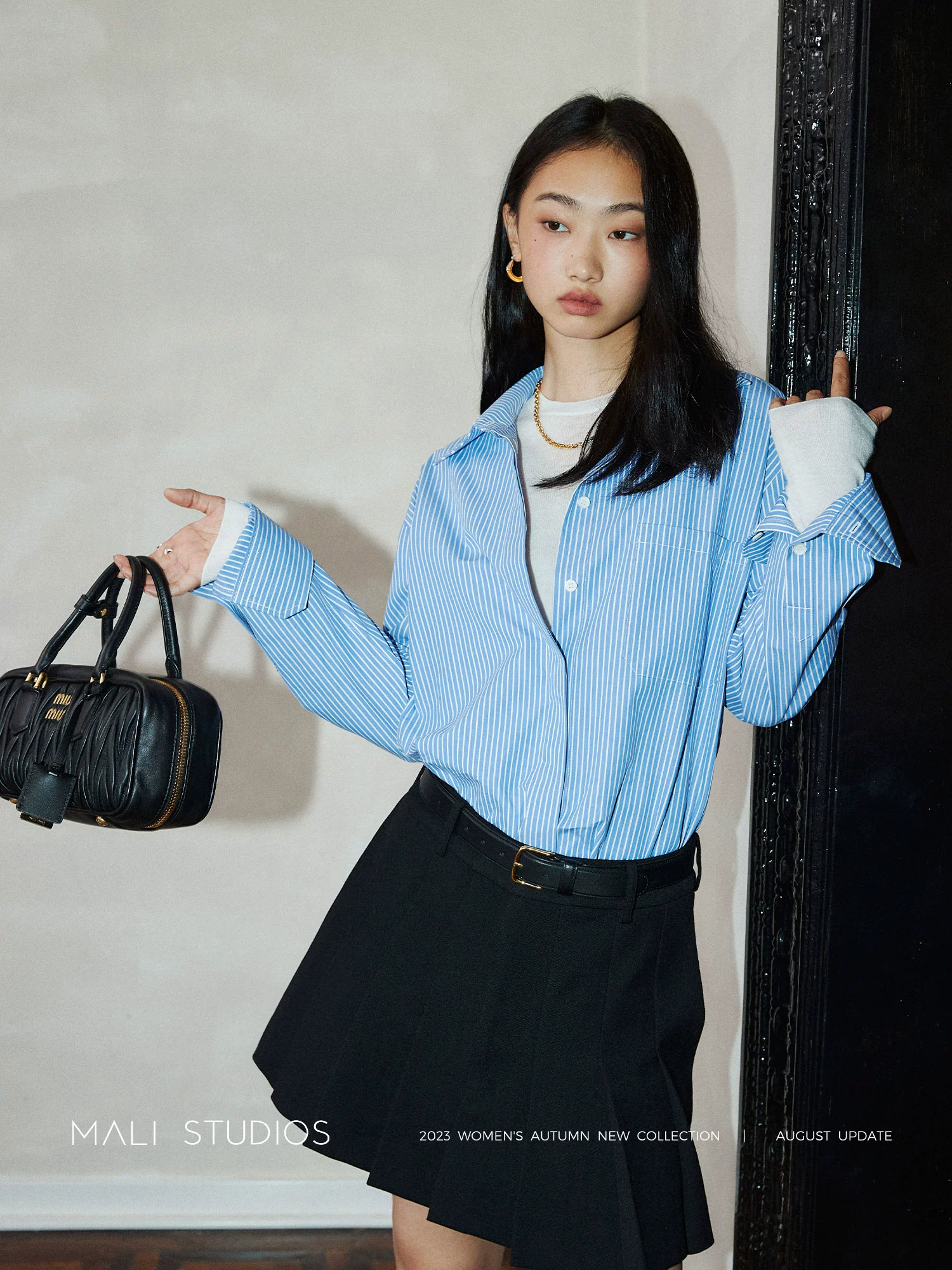 MALI|极简纸片人_时髦百搭40S精梳棉&色织条纹显瘦利落衬衫