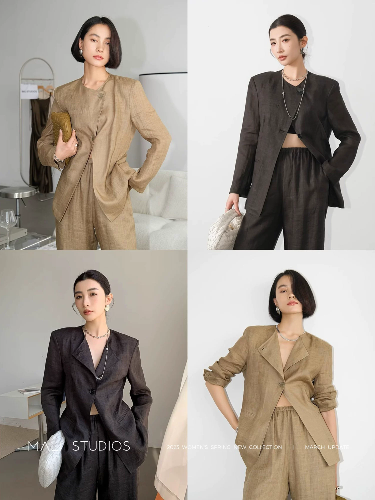 MALI|自然空气感苎麻_超薄透气防晒西装外套/休闲长裤套装 - Image 3