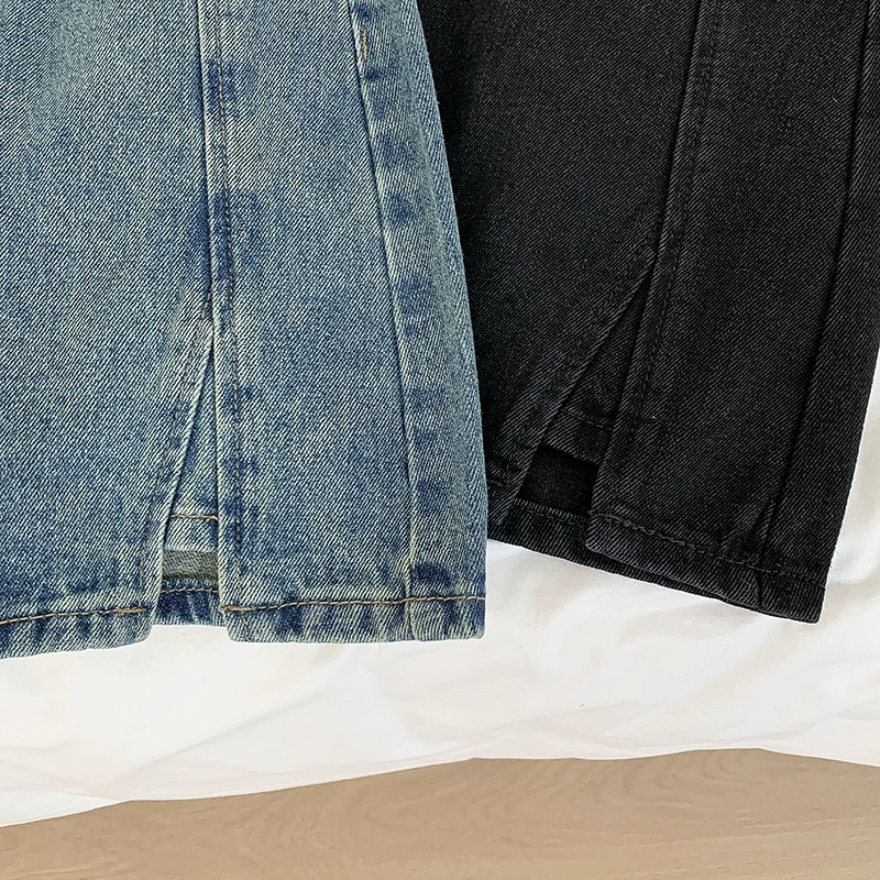 高腰显瘦半身裙2024夏季新款女气质时尚百搭开叉短款a字裙带内衬 - Image 3