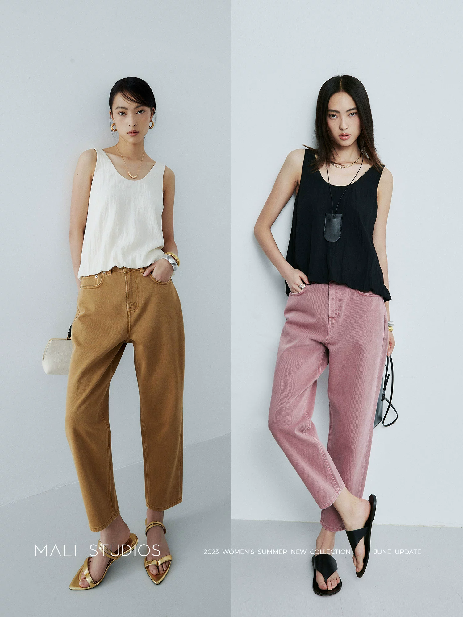 MALI|微皱肌理感面料_清凉舒适極简泡泡无袖背心空气裤连衣裙 - Image 5