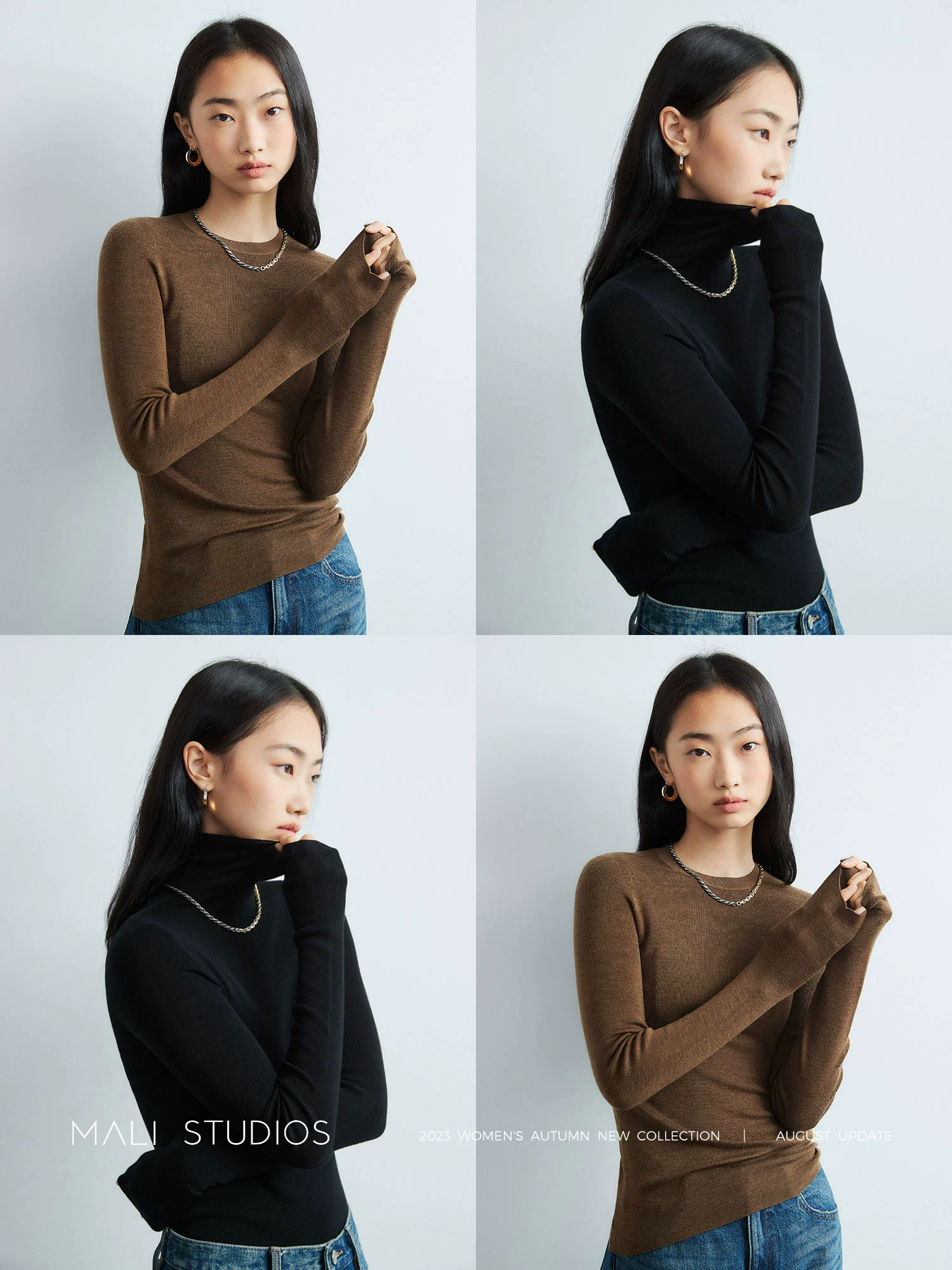 MALI|Biella140S/120S极细羊毛日本无缝全成型多领型打底 - Image 4