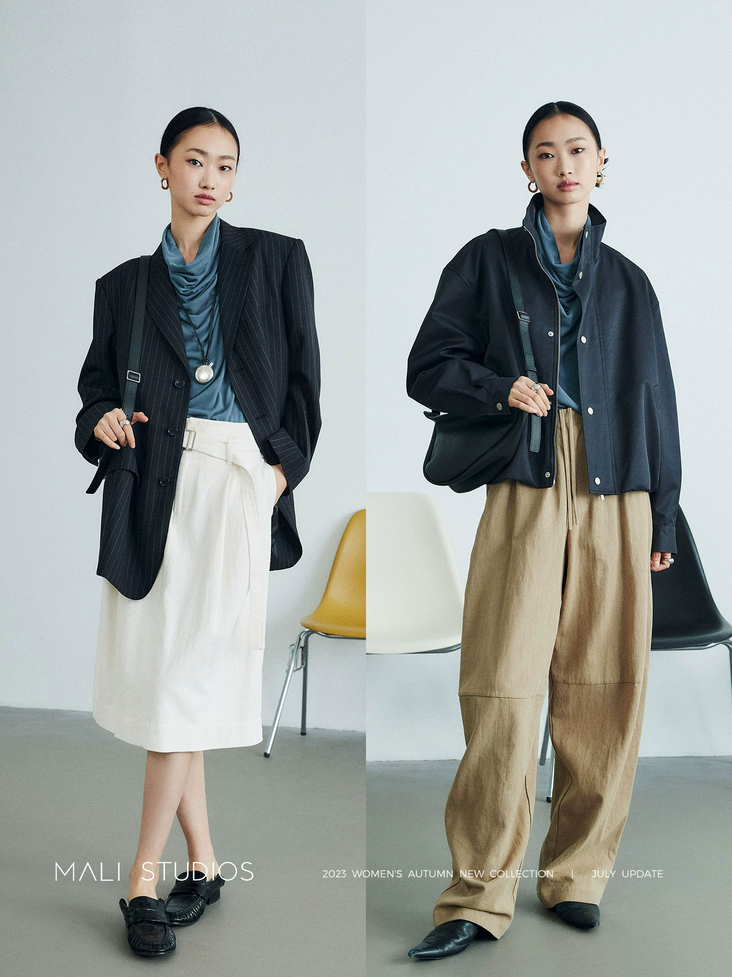 MALI|随性LM风_高密斜纹棉麻宽松廓形衬衫外套/半身裙/圆弧裤 - Image 5