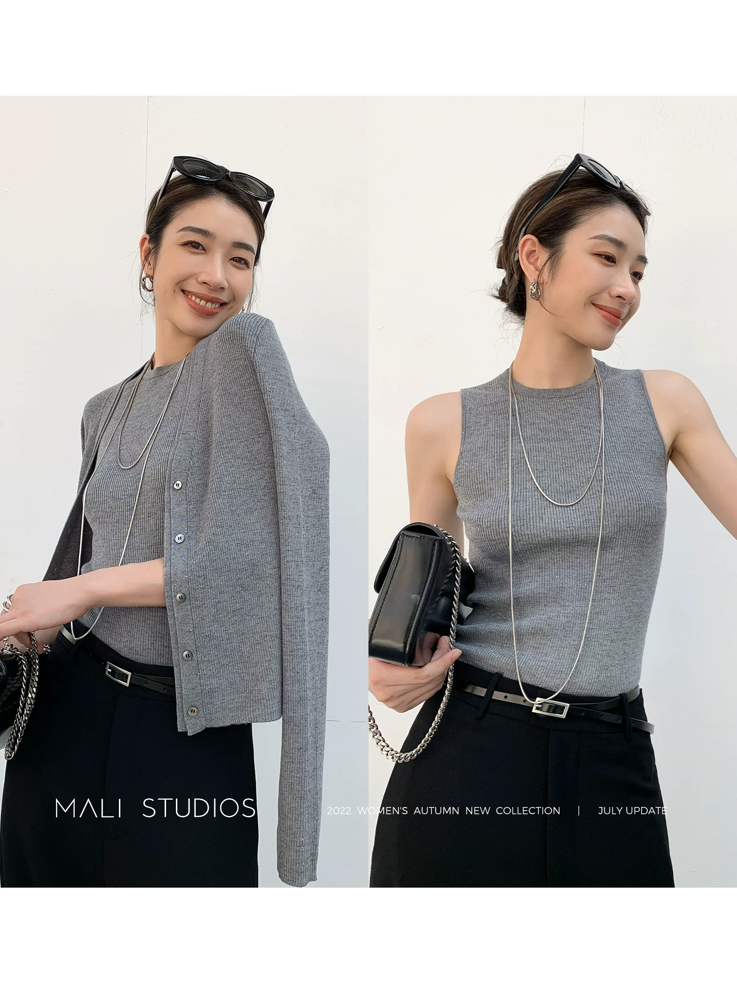 MALI INS时髦百搭|新澳60S及细羊毛定制珠片针织背心/开衫 - Image 4