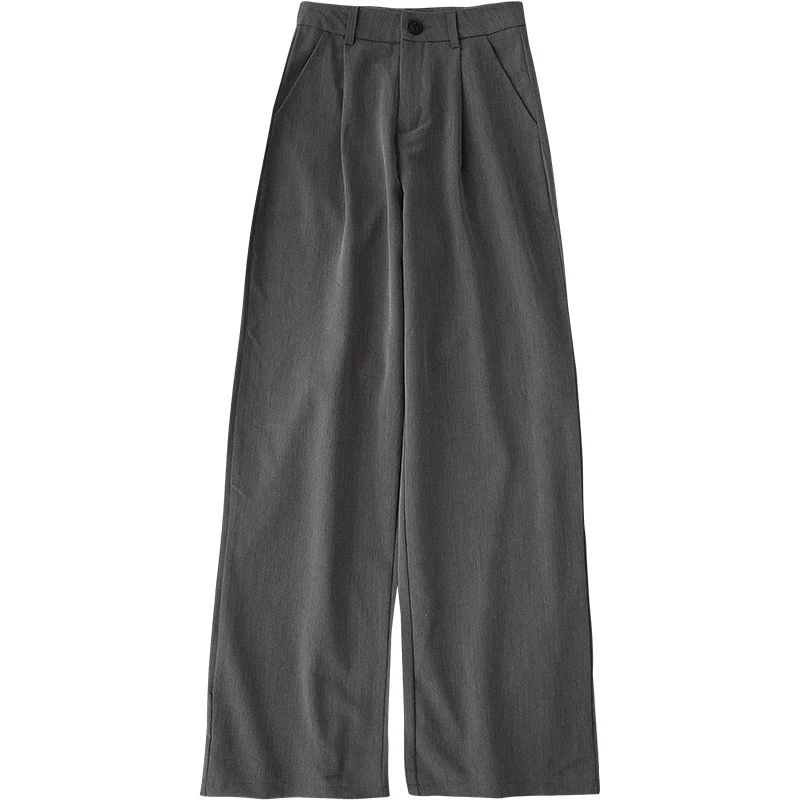 高腰垂感休闲裤潮2024年夏季新款女装韩版百搭纯色阔腿西装长裤子 - Image 5