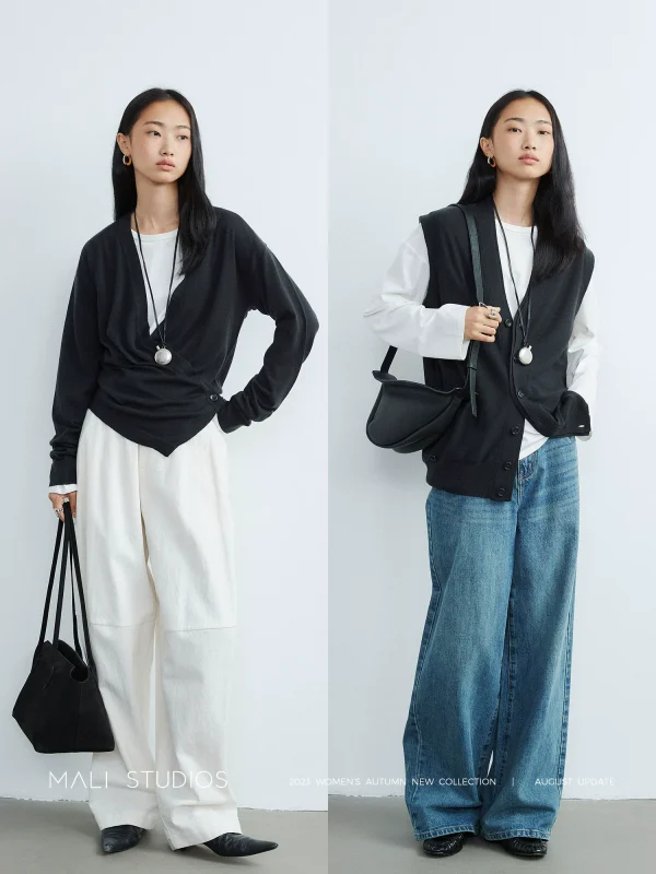 MALI｜德国Biella極细羊毛_Nway解构不对称造型感开衫马甲