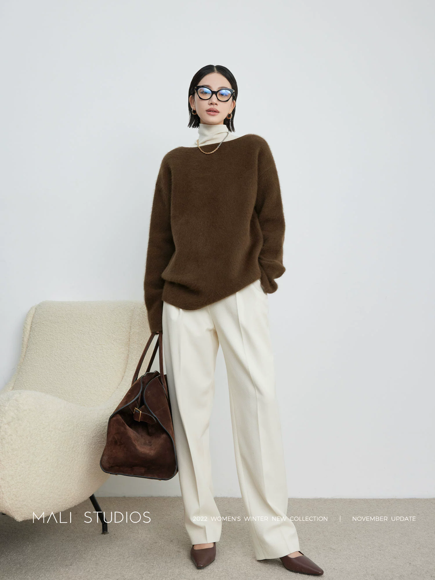 MALI|一条过冬经典裤型_加厚斜纹羊毛立体褶修身显瘦西装裤 - Image 2