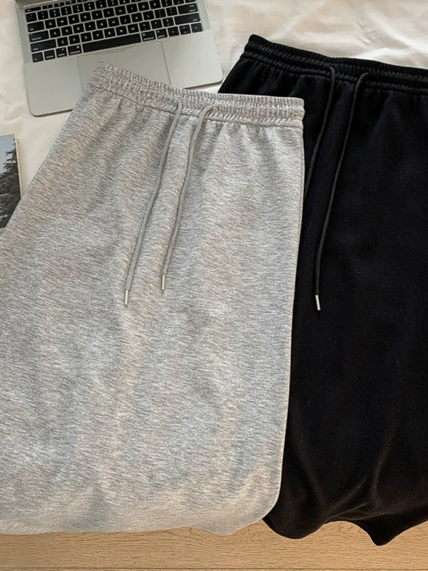 纯色休闲简约开叉半身裙2024秋季新款韩版女装中长款松紧腰A字裙