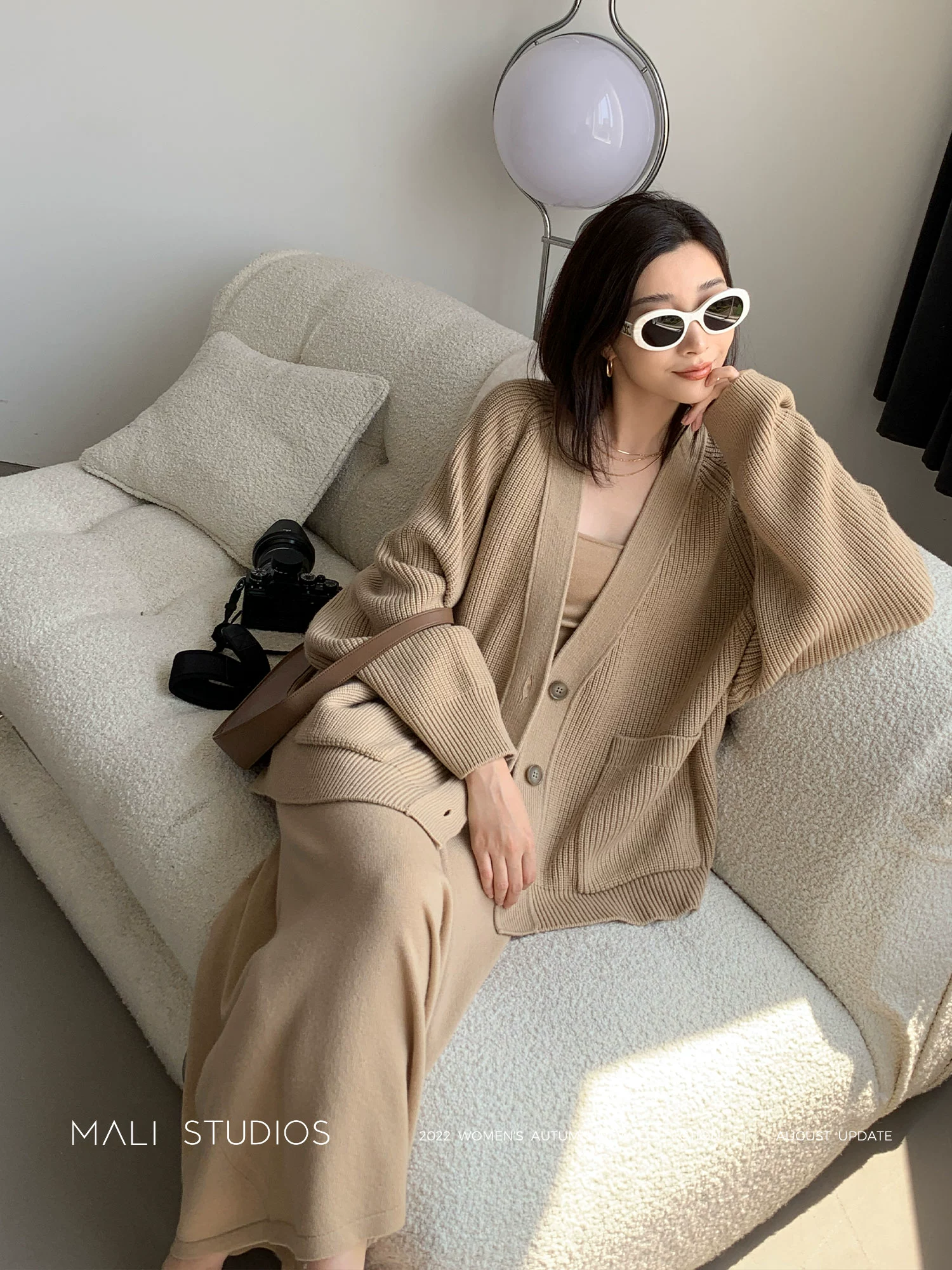 MALI|法式慵懒私服|定制可机洗粗纺羊毛套装吊带裙/开衫/阔腿裤 - Image 3