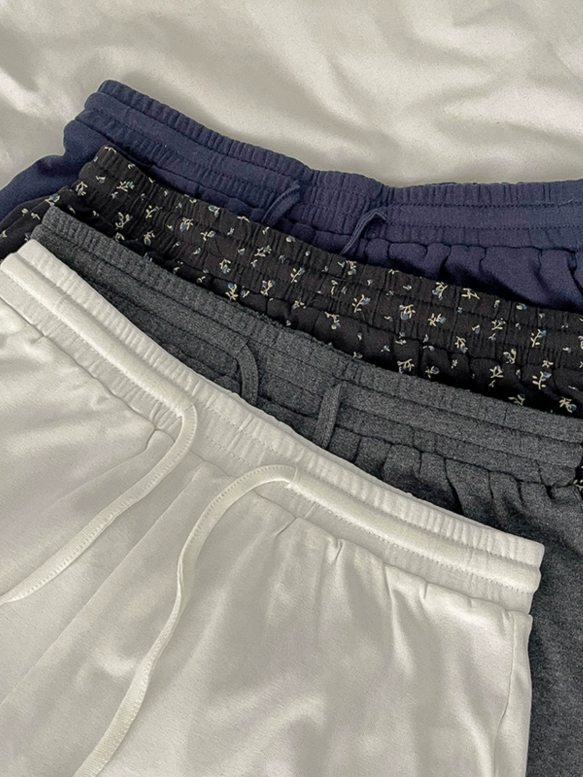 蕾丝边抽绳松紧腰印花打底裤短裤2024夏季新款韩版女装阔腿休闲裤 - Image 3