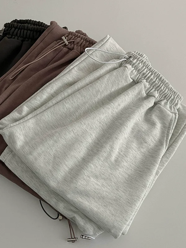 运动风卫裤纯色休闲裤2024秋季新款韩版女装宽松抽绳阔腿长裤潮