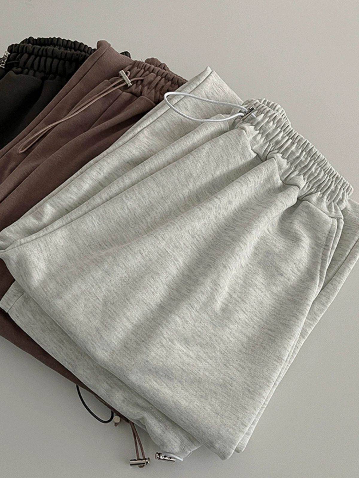 运动风卫裤纯色休闲裤2024秋季新款韩版女装宽松抽绳阔腿长裤潮