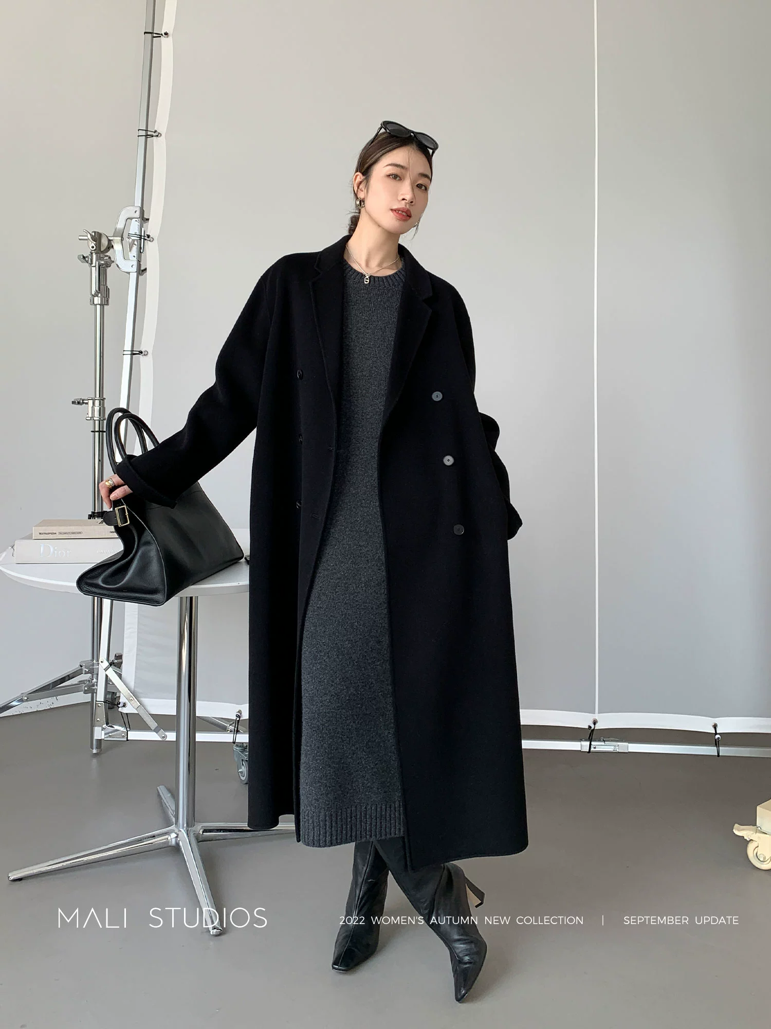 MALI|藏品及经典双排扣大衣|全羊毛双面呢外套 - Image 4