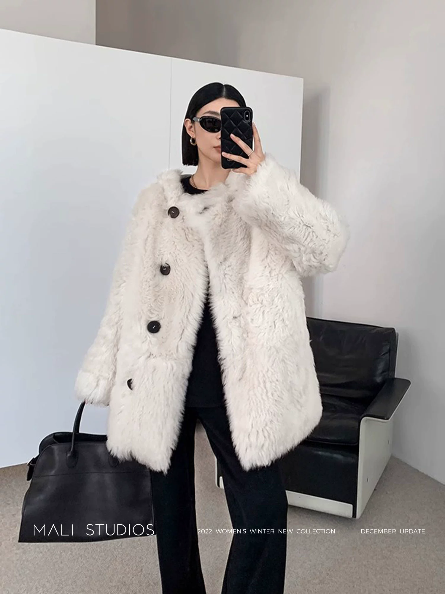 MALI|“经典大白熊系列”_进口托斯卡纳半卷系列连帽短/中长皮草 - Image 4