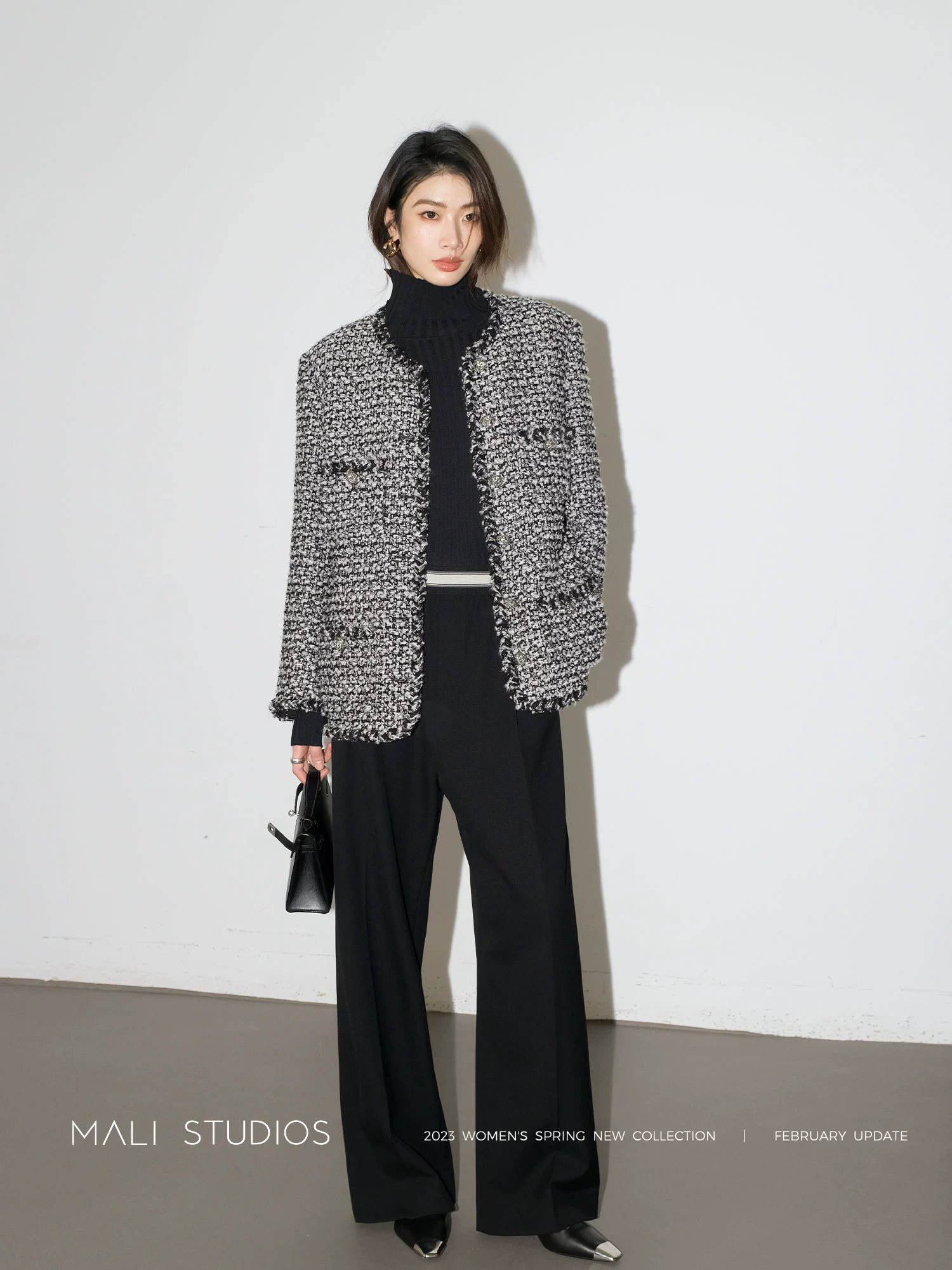 MALI|意大利进口黑白香香&缤纷落日彩色珠片纱高定小香外套 - Image 4